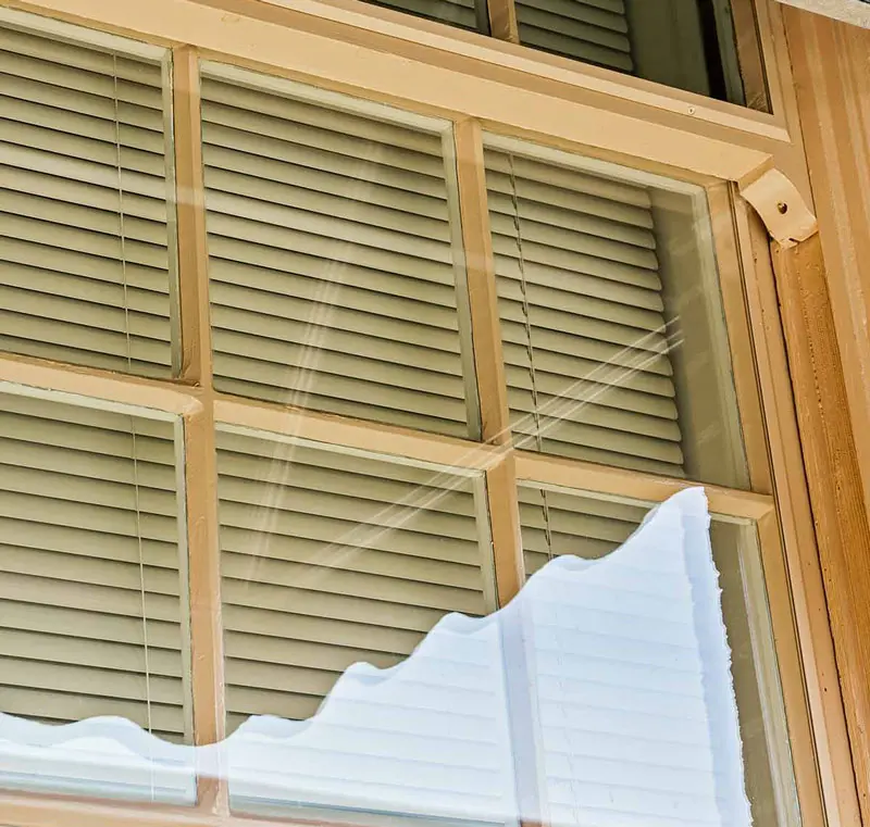 Vintage Wood Window with SLIP installed